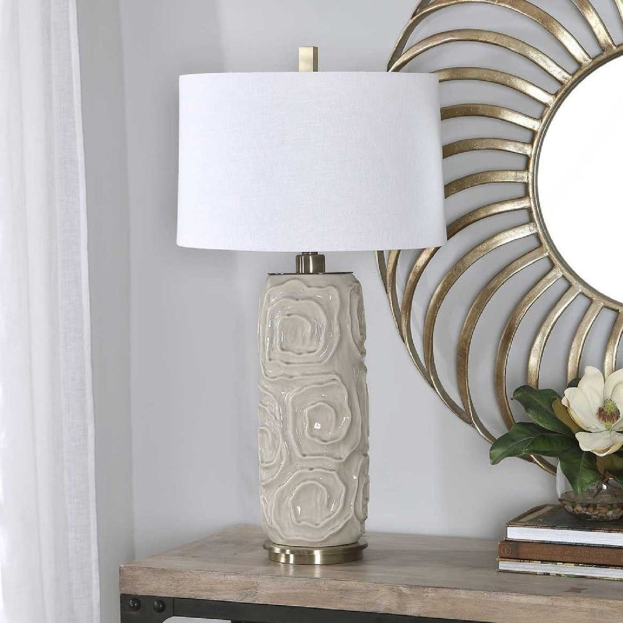 Geometric Patterned Ceramic Table Lamp by Uttermost Zade, alternate view 15