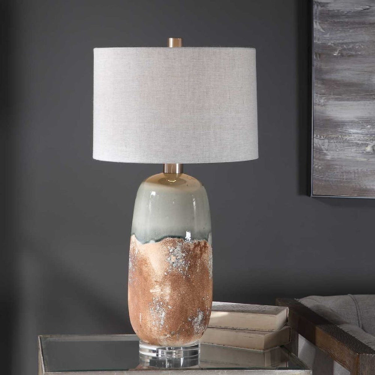 Terracotta & Green Ceramic Table Lamp by Uttermost Maggie, alternate view 7