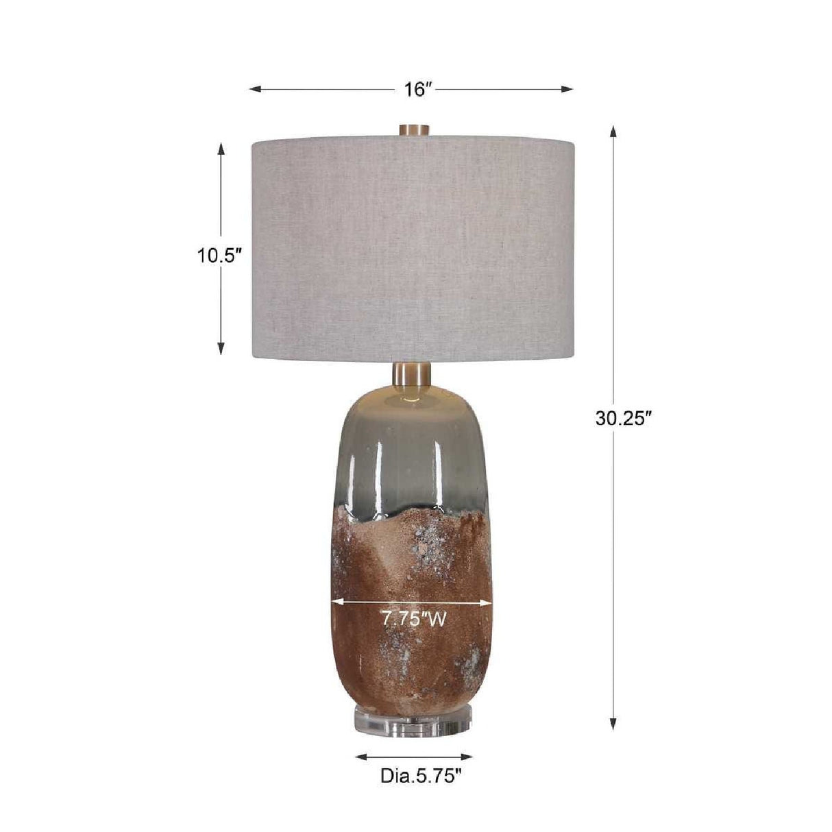Terracotta & Green Ceramic Table Lamp by Uttermost Maggie, alternate view 6
