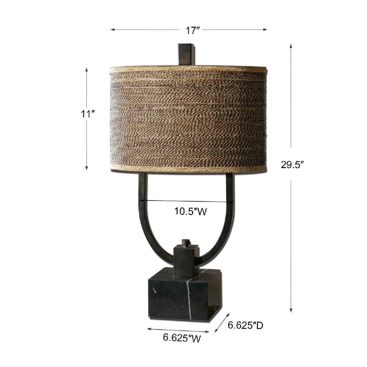 Woven Rattan Table Lamp by Uttermost Stabina, alternate view 3