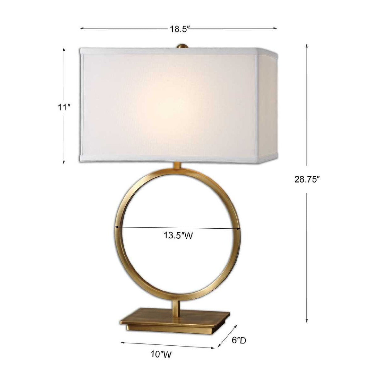 Modern European furniture - Brushed Brass Ring Table Lamp by Uttermost Duara - www.oroa.com