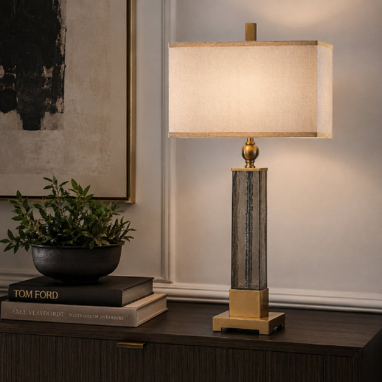 Modern European furniture - Amber Glass Table Lamp by Uttermost Caecilia - www.oroa.com