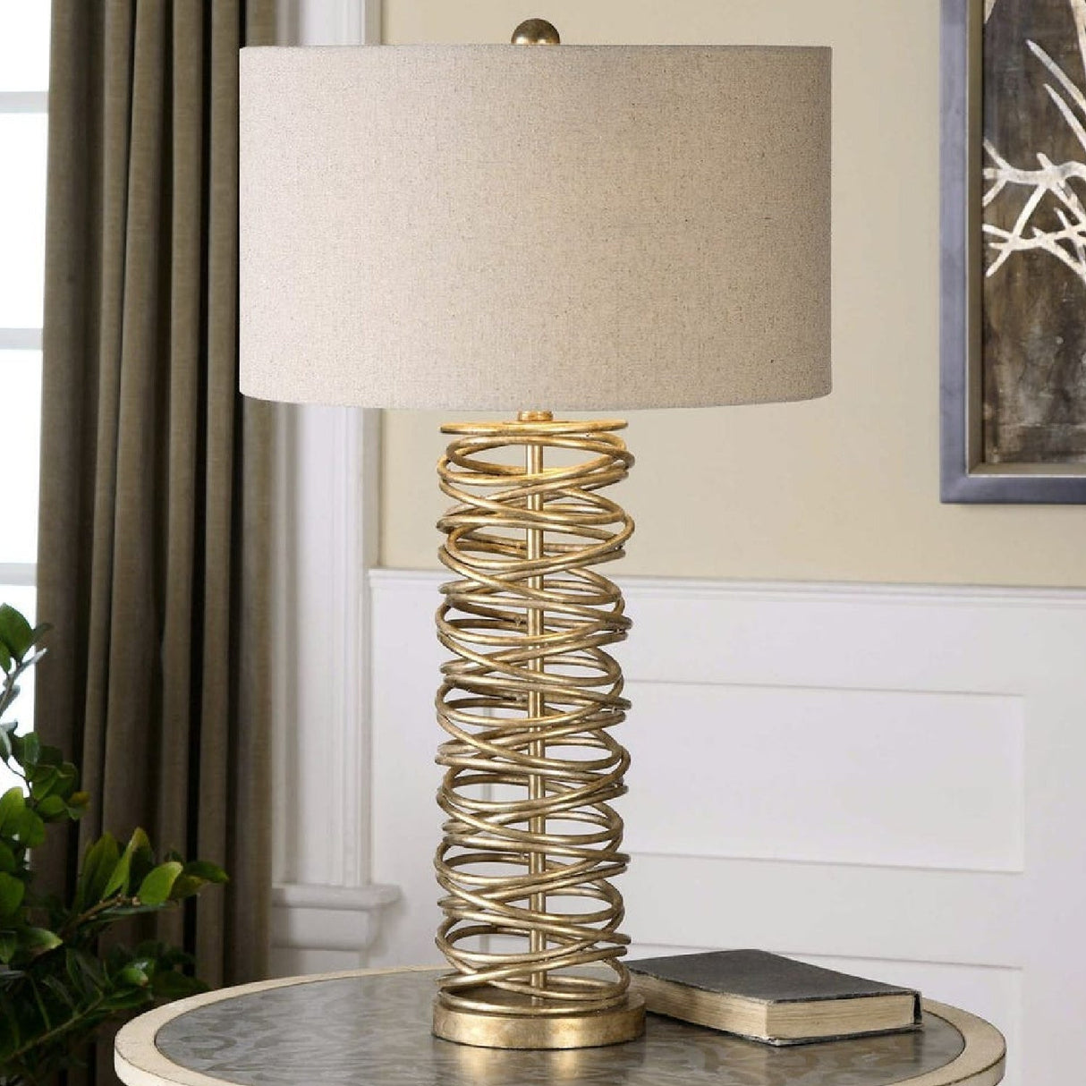 Modern European furniture - Antique Silver Loops Table Lamp by Uttermost Amarey - www.oroa.com