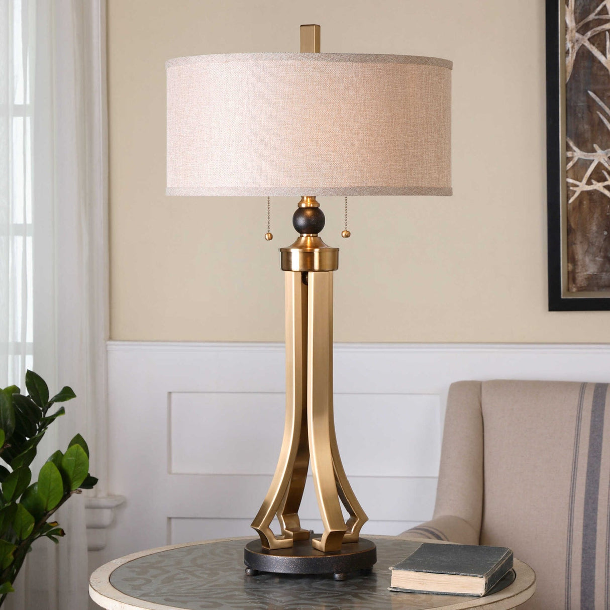 Modern European furniture - Brushed Brass Modern Table Lamp - www.oroa.com