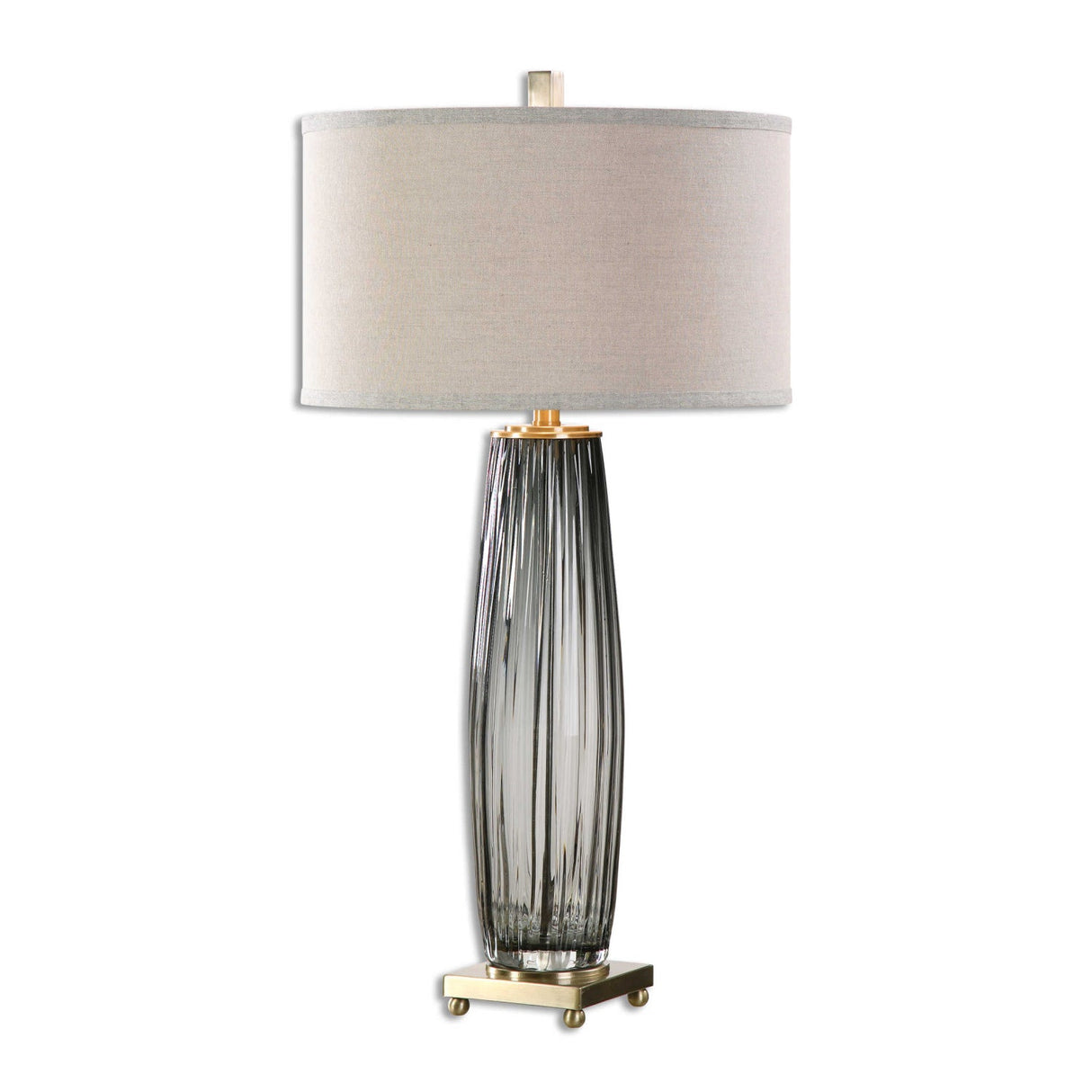 Modern European furniture - Pleated Gray Glass Table Lamp by Uttermost Vilminore - www.oroa.com