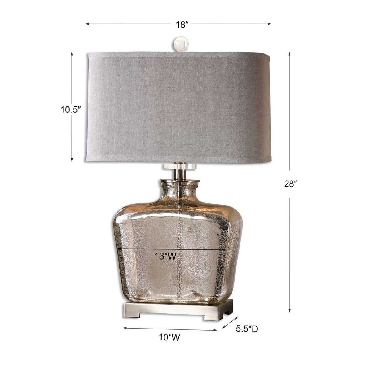 Modern European furniture - Speckled Mercury Glass Table Lamp by Uttermost Molinara - www.oroa.com