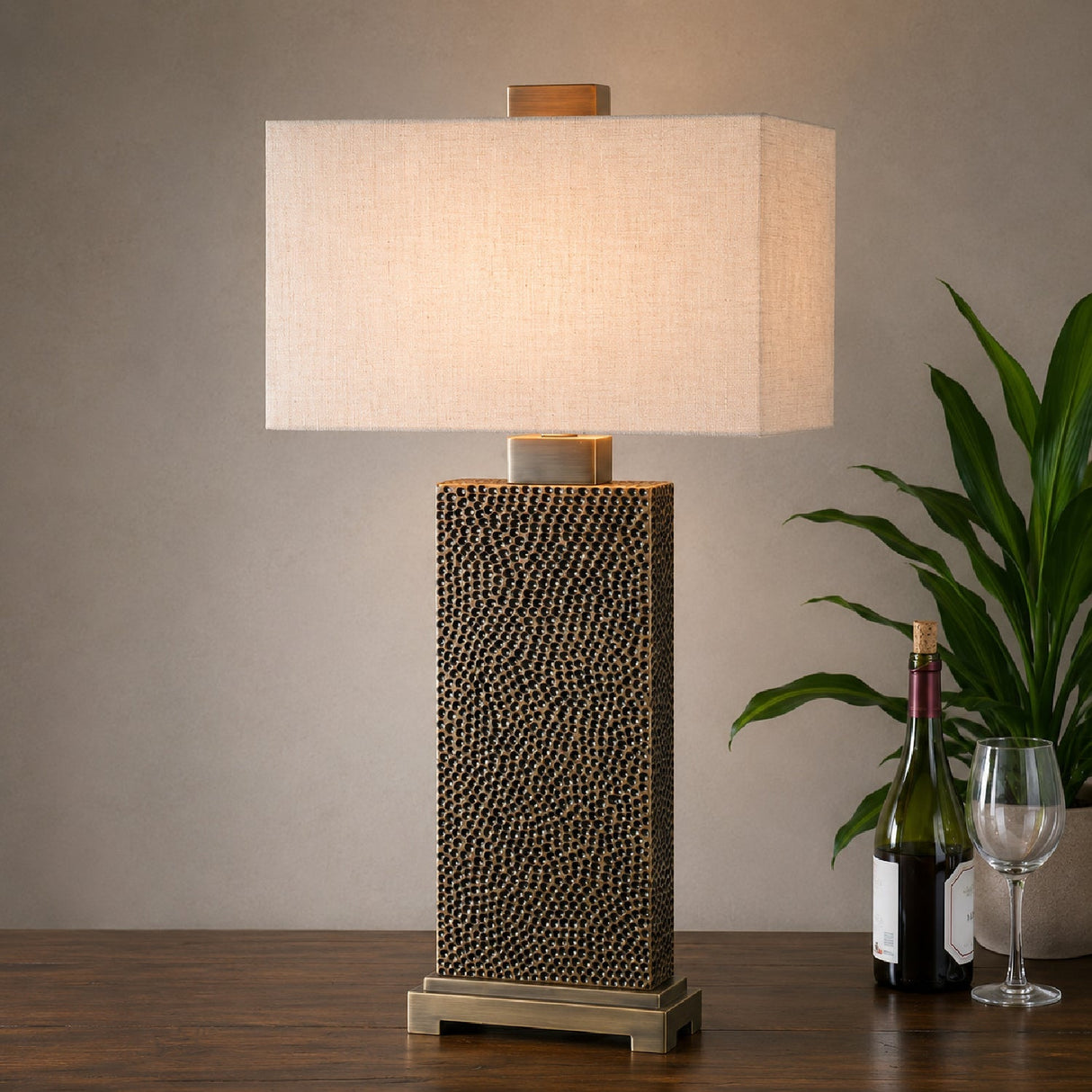 Beige Linen Shade Table Lamp by Uttermost Canfield, alternate view 2