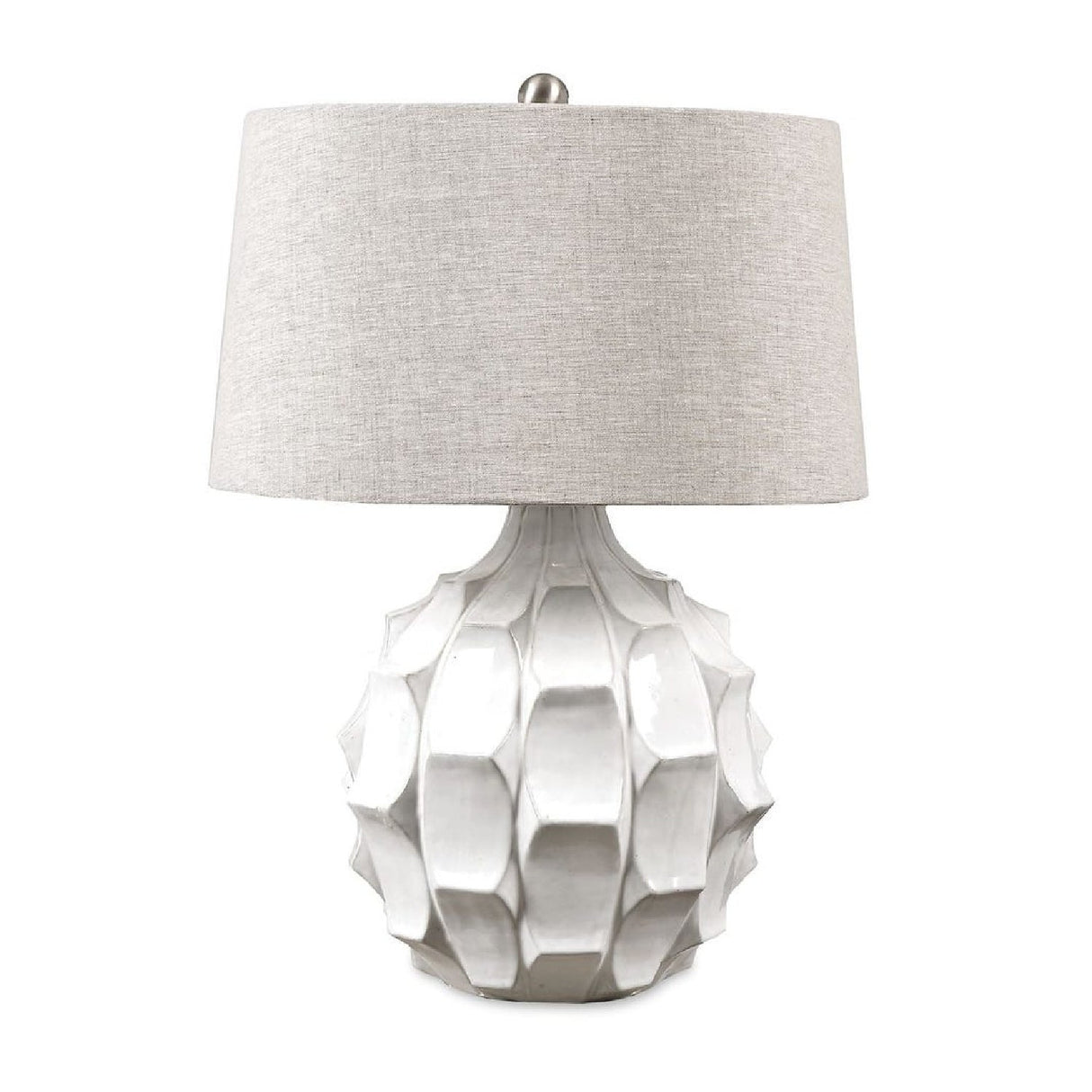 Modern European furniture - Gloss White Ceramic Table Lamp by Uttermost Guerina - www.oroa.com