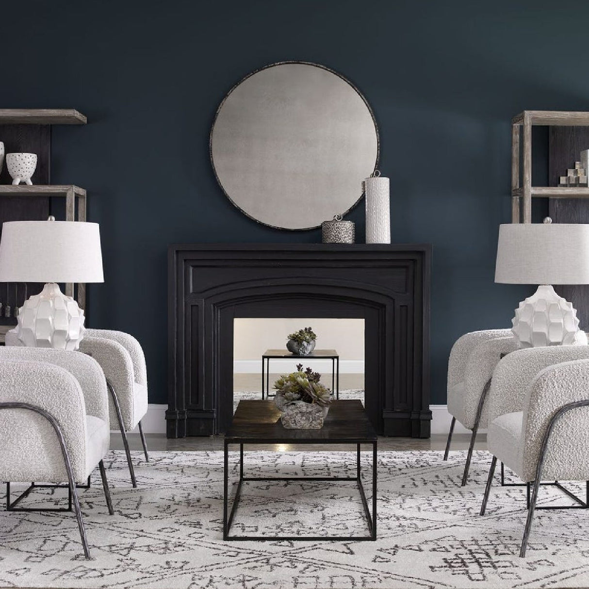 Modern European furniture - Gloss White Ceramic Table Lamp by Uttermost Guerina - www.oroa.com