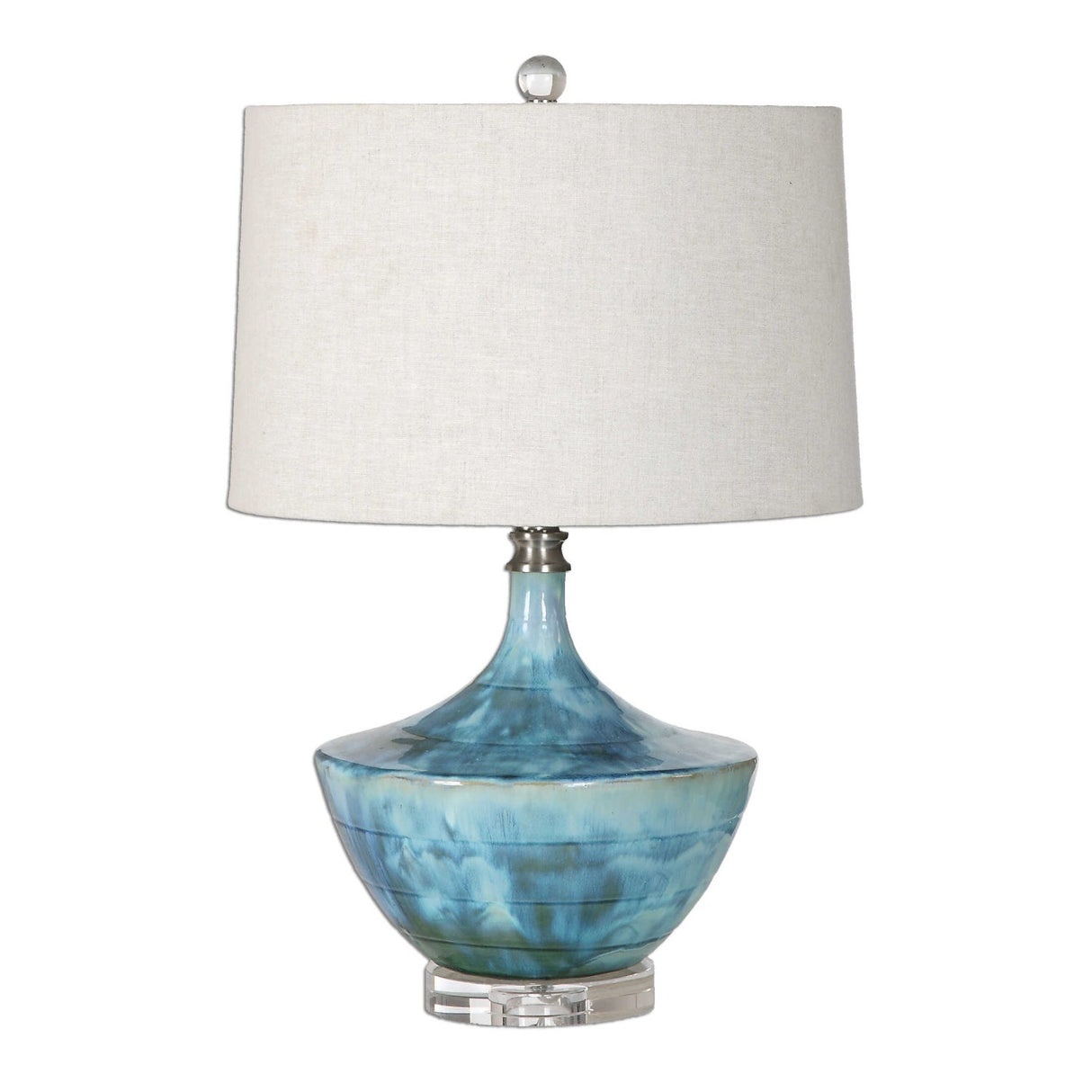 Modern European furniture - Blue Tie-Dyed Ceramic Table Lamp by Uttermost Chasida - www.oroa.com