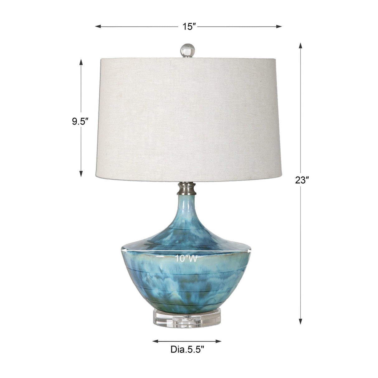 Modern European furniture - Blue Tie-Dyed Ceramic Table Lamp by Uttermost Chasida - www.oroa.com