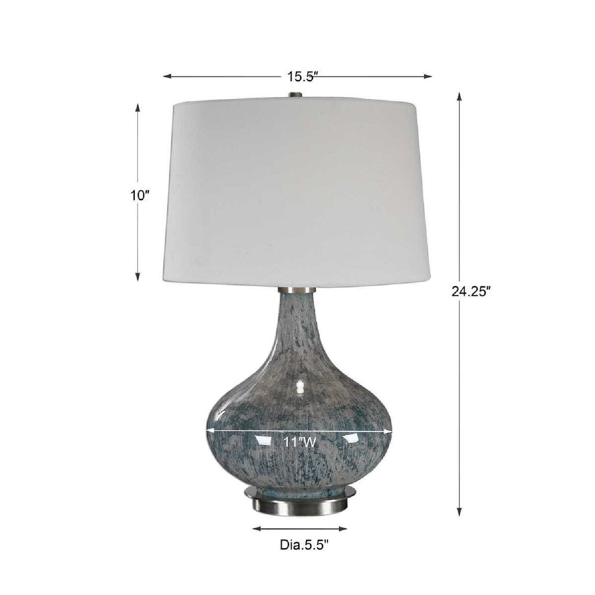 Modern European furniture - Bulbous Blue Glass Table Lamp by Uttermost Celinda - www.oroa.com