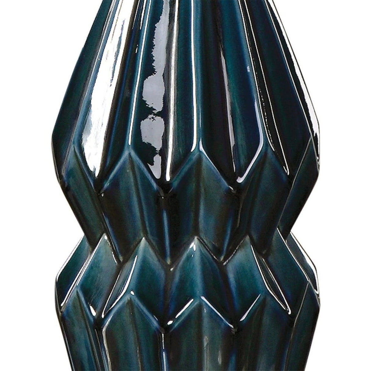 Modern European furniture - Blue Faceted Ceramic Table Lamp by Uttermost Prussian - www.oroa.com