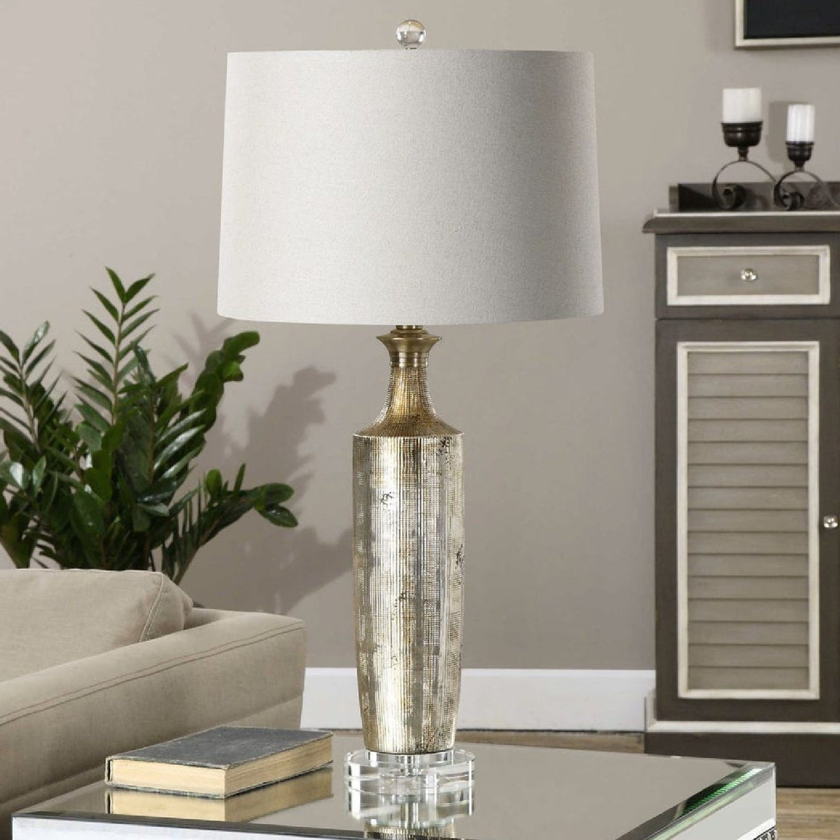 Bronze Glazed Ceramic Table Lamp by Uttermost Valdieri, alternate view 2