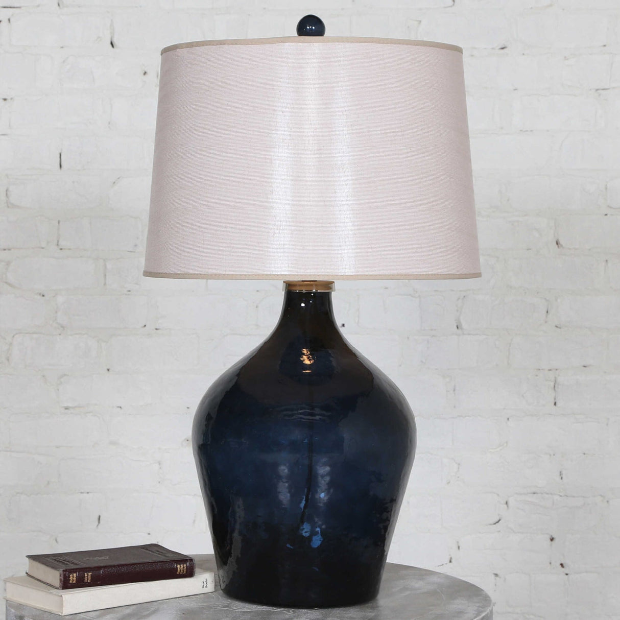 Modern European furniture - Hammered Blue Glass Table Lamp - www.oroa.com