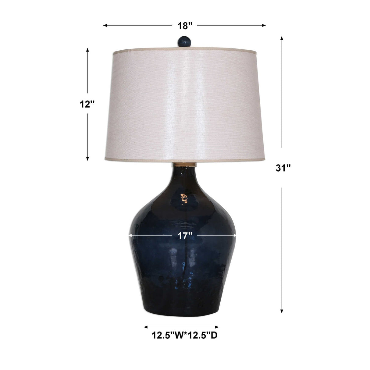 Modern European furniture - Hammered Blue Glass Table Lamp - www.oroa.com