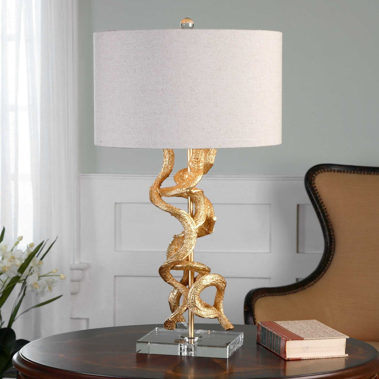 Modern European furniture - Gold Entwined Table Lamp by Uttermost Twisted Vines - www.oroa.com