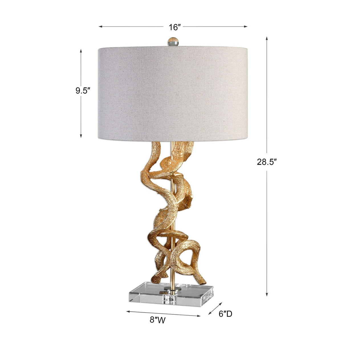 Modern European furniture - Gold Entwined Table Lamp by Uttermost Twisted Vines - www.oroa.com