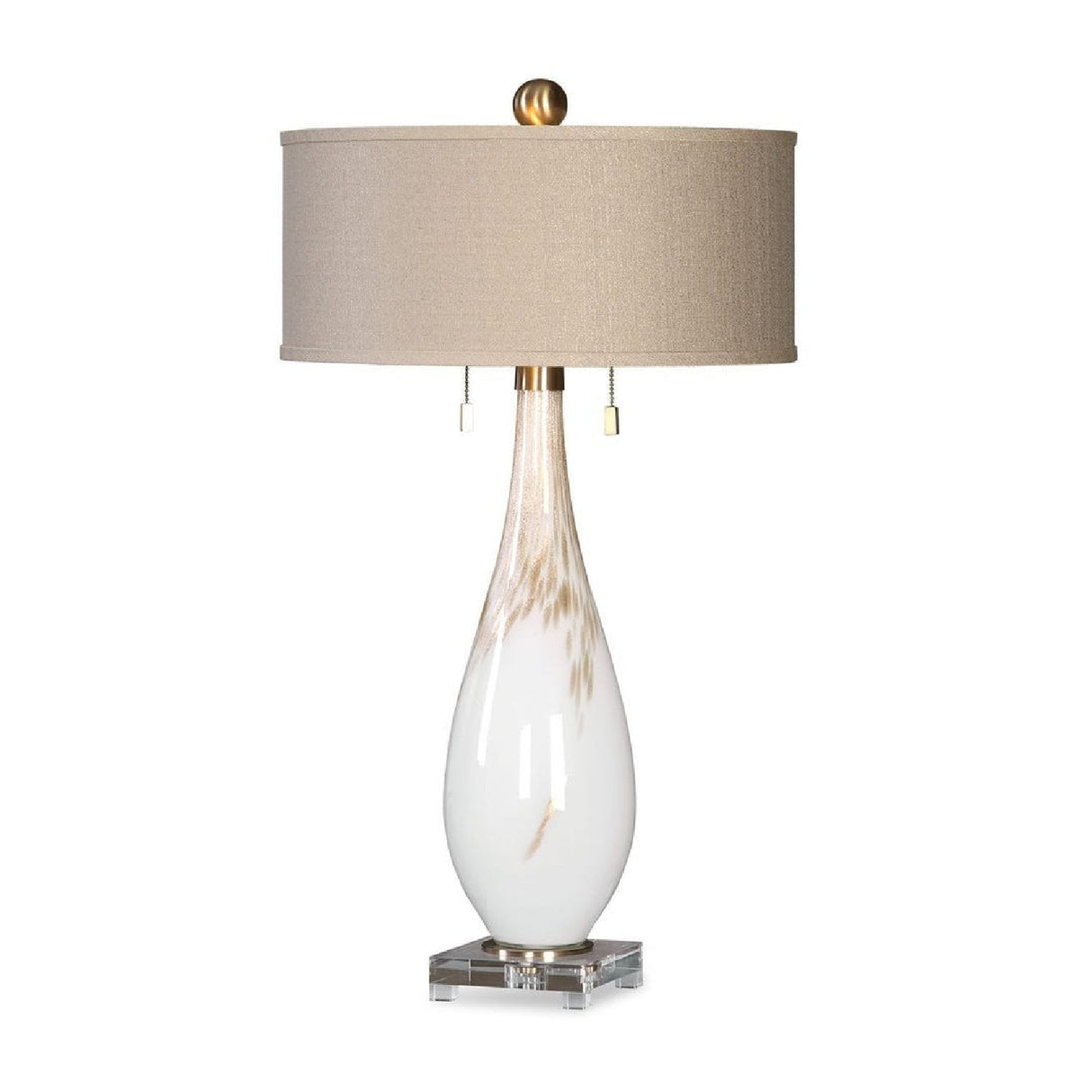 Glass Base Linen Table Lamp | Uttermost Cardoni - www.oroa.com