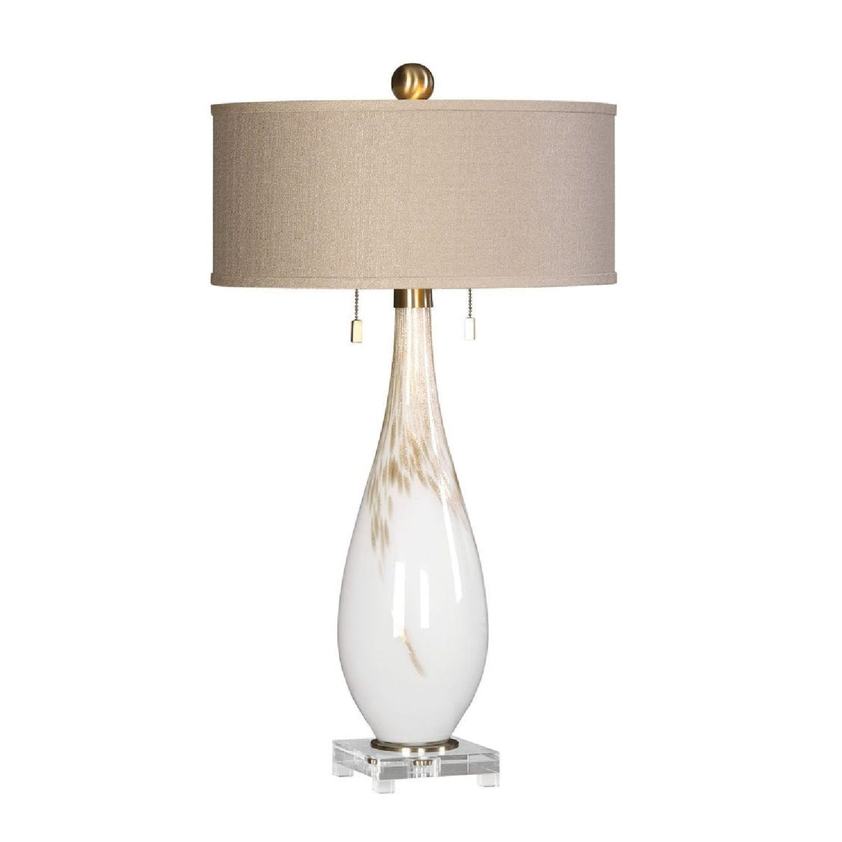 Glass Base Linen Table Lamp | Uttermost Cardoni - www.oroa.com