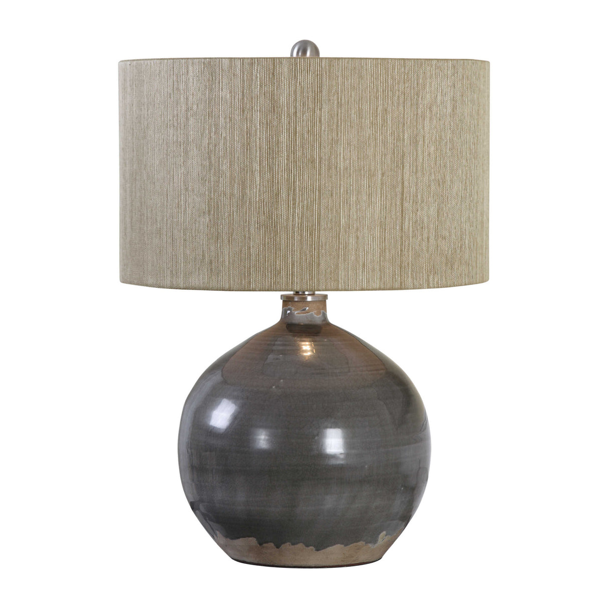 Modern European furniture - Gray Rounded Ceramic Table Lamp - www.oroa.com