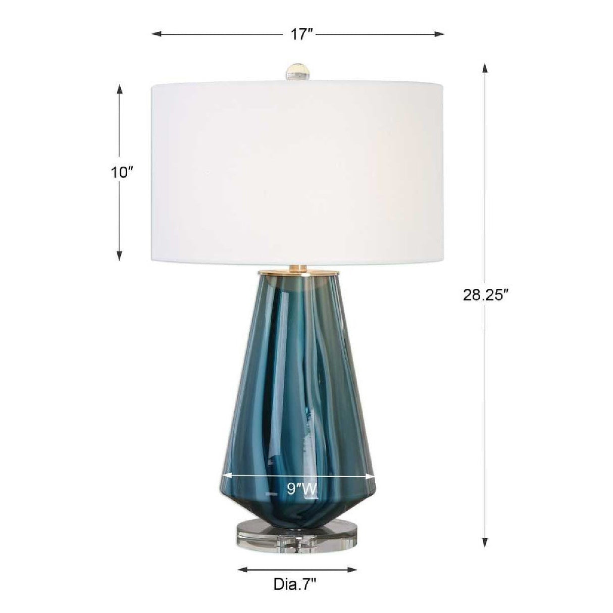 Modern European furniture - Teal Gray Glass Table Lamp by Uttermost Pescara - www.oroa.com