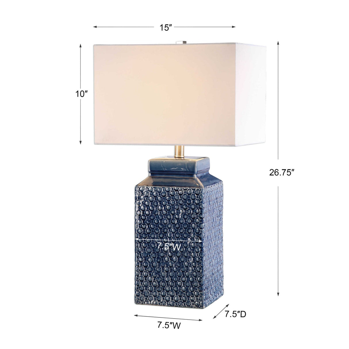 Modern European furniture - Textured Blue Ceramic Table Lamp by Uttermost Pero - www.oroa.com