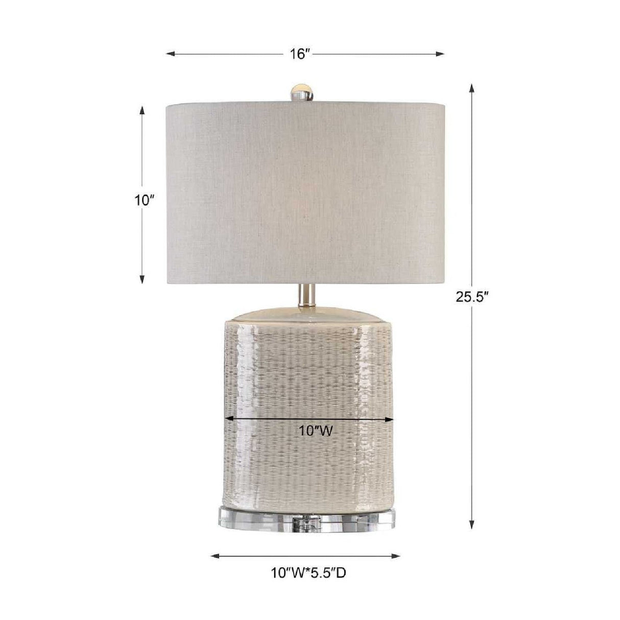 Textured Oval Ceramic Table Lamp by Uttermost Modica, alternate view 4