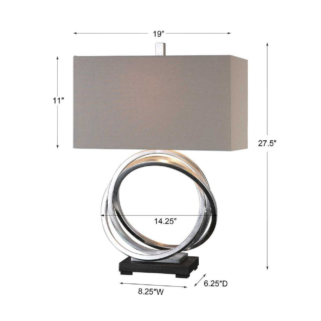 Modern European furniture - Silver Rings Table Lamp by Uttermost - Soroca - www.oroa.com