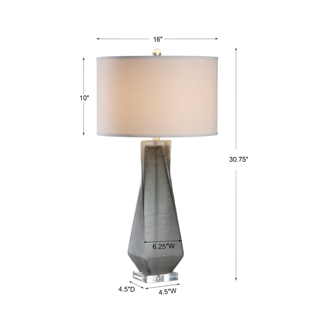 Twisted Gray Glass Table Lamp by Uttermost Anatoli, alternate view 5