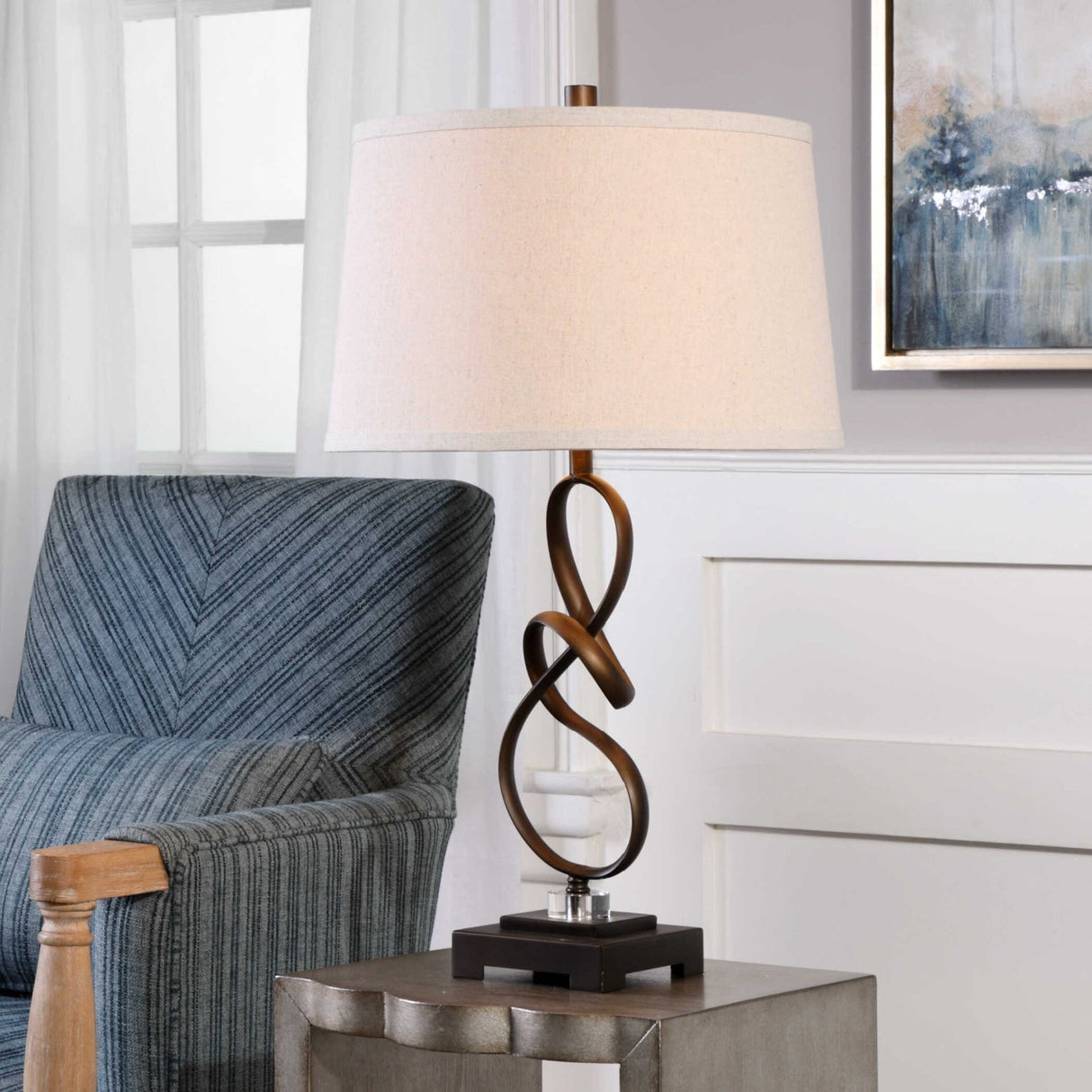 Modern European furniture - Twisted Bronze Table Lamp - www.oroa.com