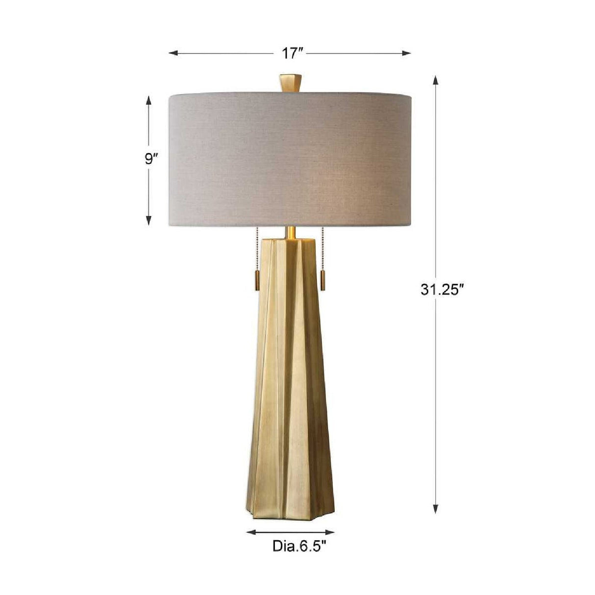 Antique Brass Table Lamp by Uttermost Maris, alternate view 3