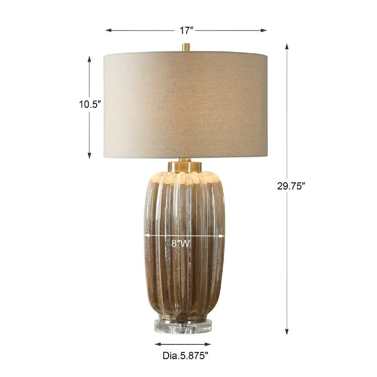 Modern European furniture - Fluted Pearlescent Ceramic Table Lamp by Uttermost Gistova - www.oroa.com