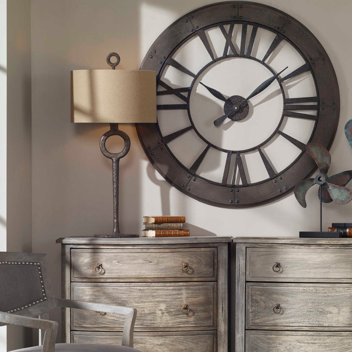 Modern European furniture - Hammered Bronze Table Lamp by - Uttermost Ferro - www.oroa.com