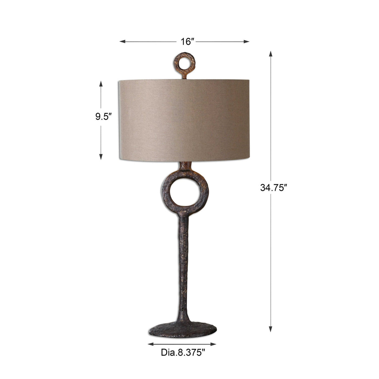 Modern European furniture - Hammered Bronze Table Lamp by - Uttermost Ferro - www.oroa.com