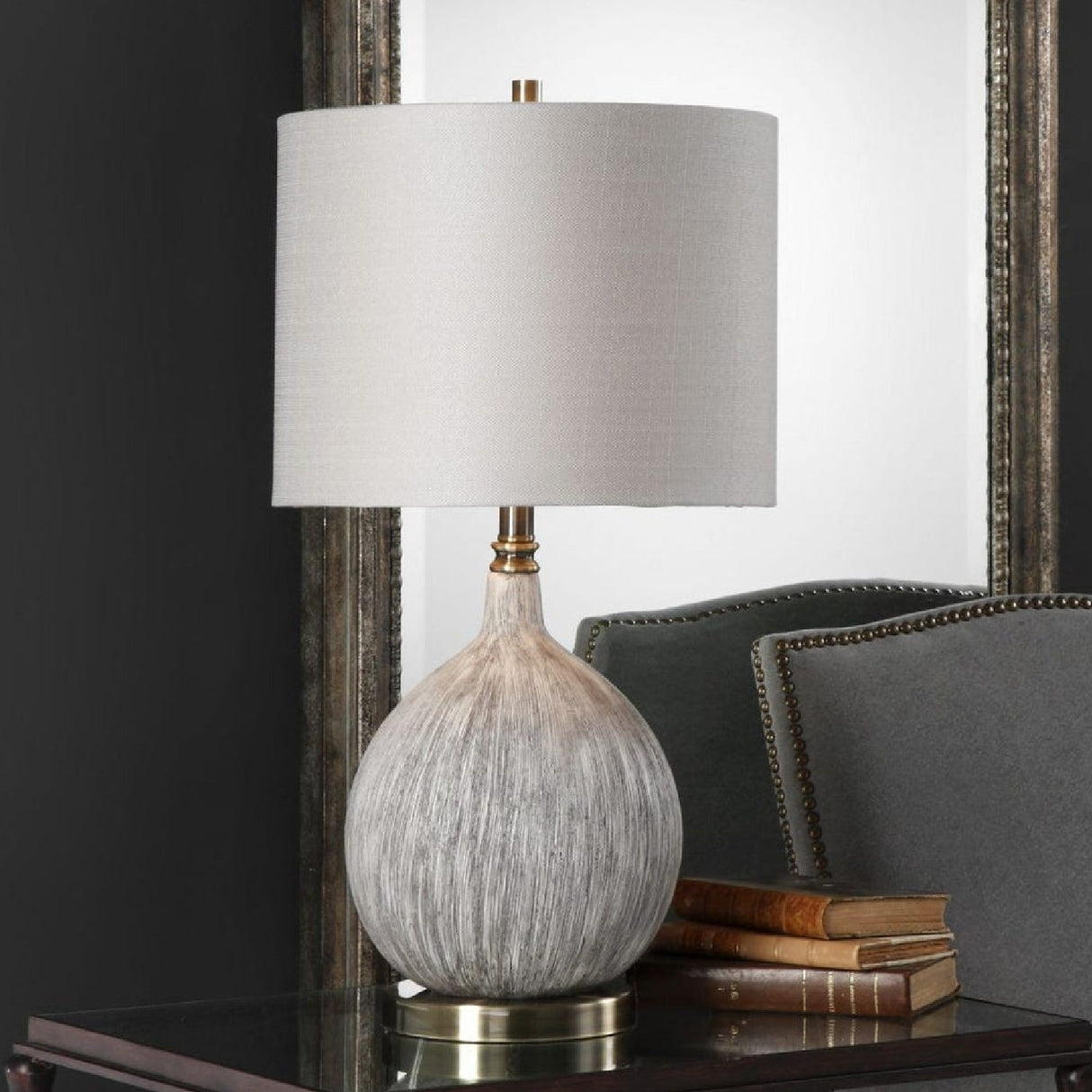 Gourd-Shaped Ceramic Table Lamp by Uttermost Hedera, alternate view 5