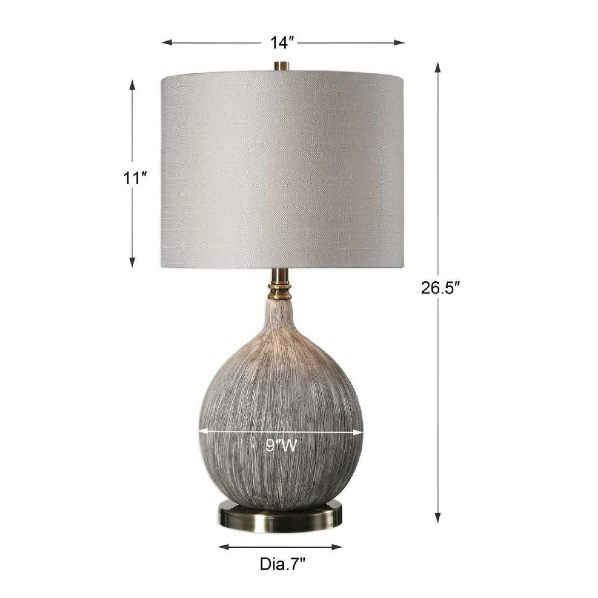 Gourd-Shaped Ceramic Table Lamp by Uttermost Hedera, alternate view 3
