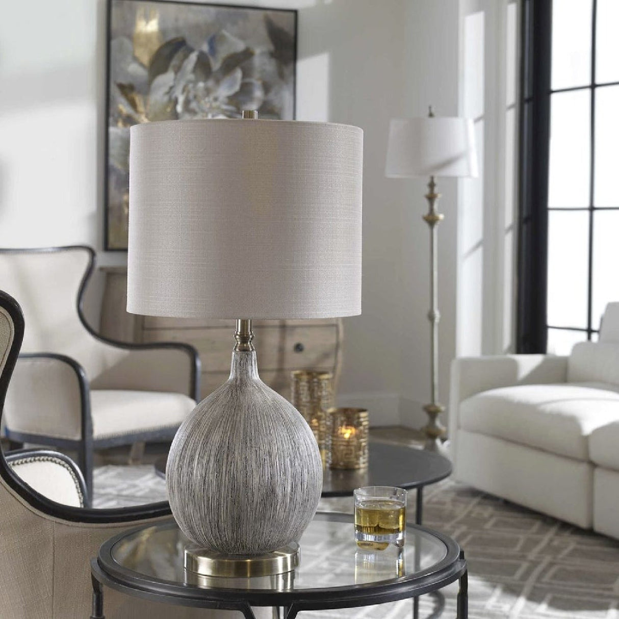 Gourd-Shaped Ceramic Table Lamp by Uttermost Hedera, alternate view 6