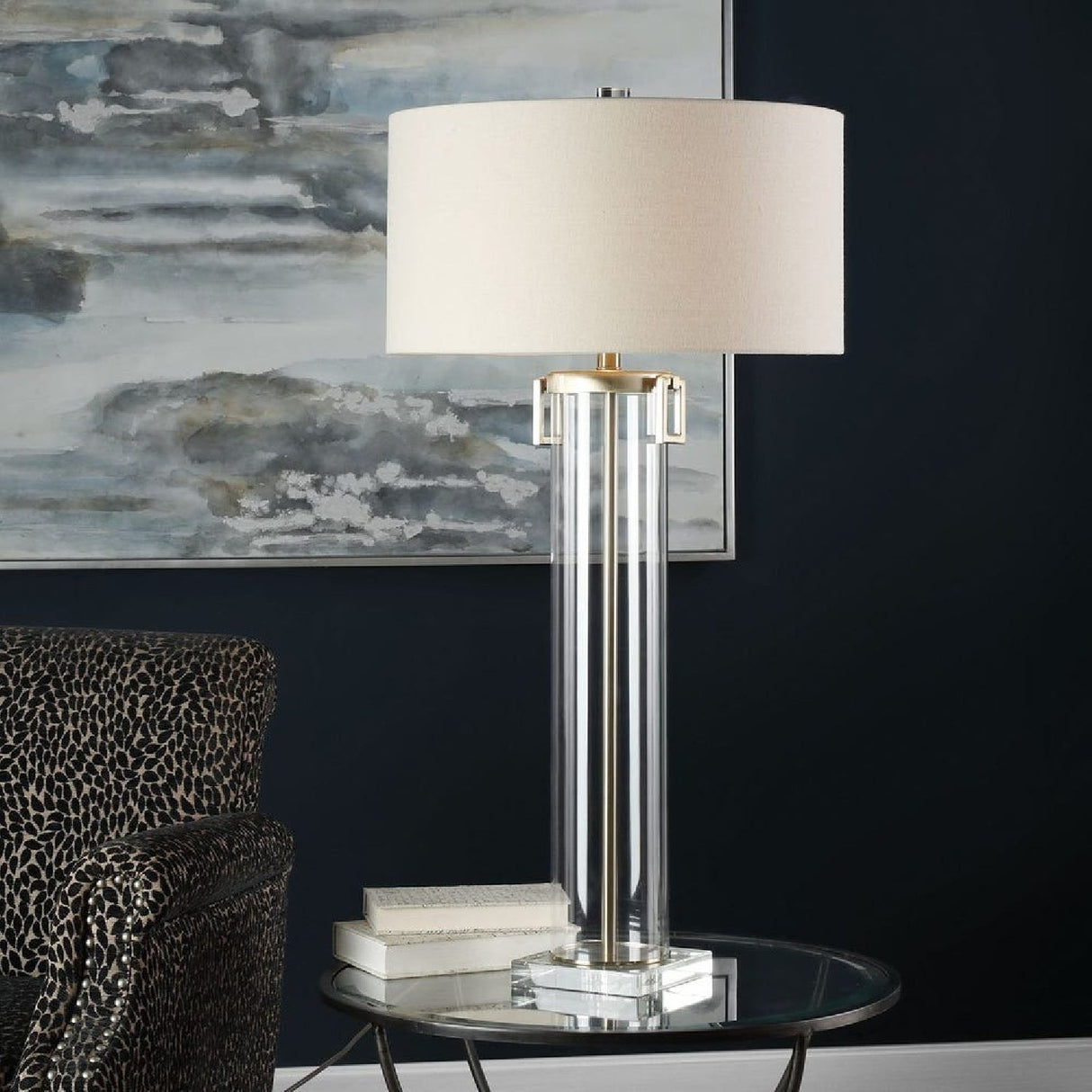 Modern European furniture - Clear Cylindrical Table Lamp by Uttermost Monette - www.oroa.com
