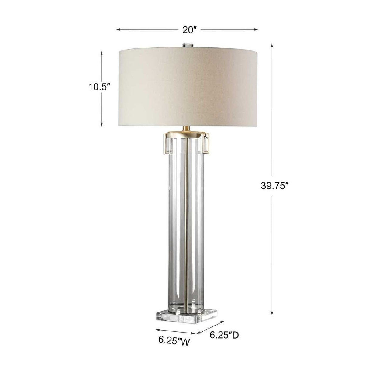 Modern European furniture - Clear Cylindrical Table Lamp by Uttermost Monette - www.oroa.com