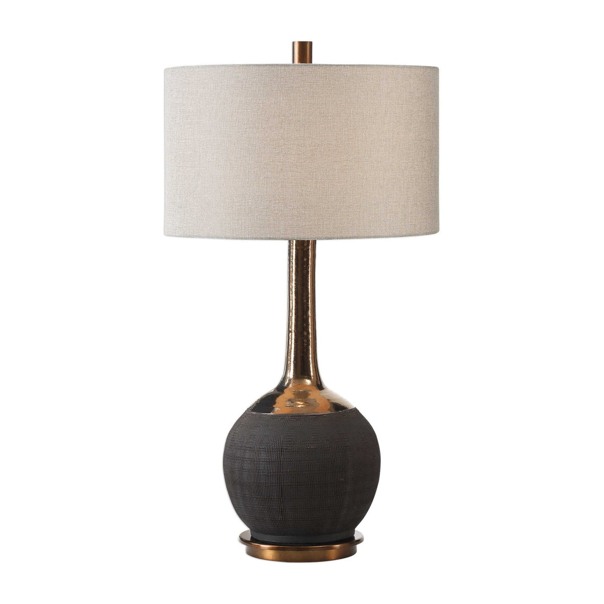Rounded Black Ceramic Table Lamp by Uttermost Arnav