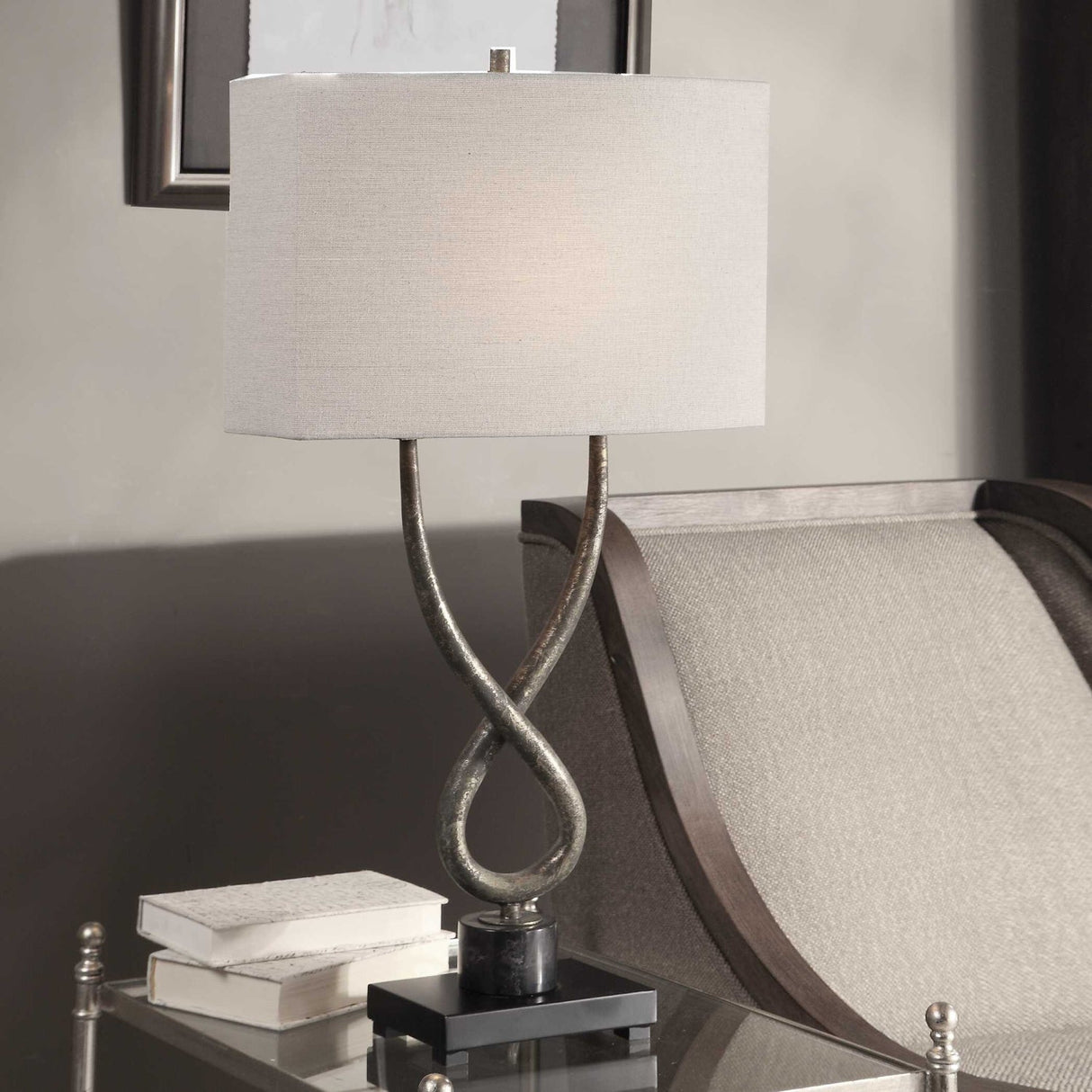 Modern European furniture - Twisted Aged Silver Table Lamp by Uttermost Talema - www.oroa.com