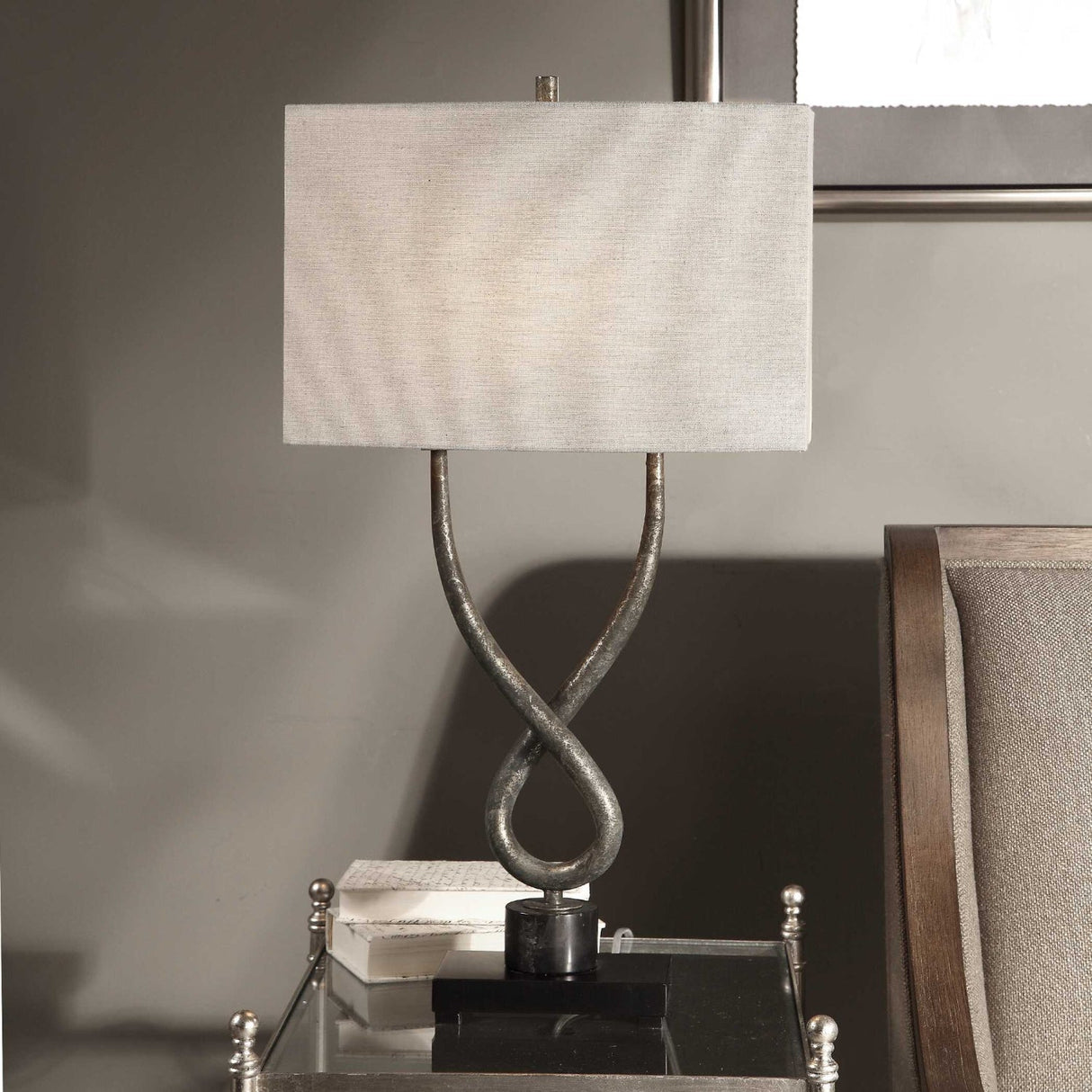 Modern European furniture - Twisted Aged Silver Table Lamp by Uttermost Talema - www.oroa.com