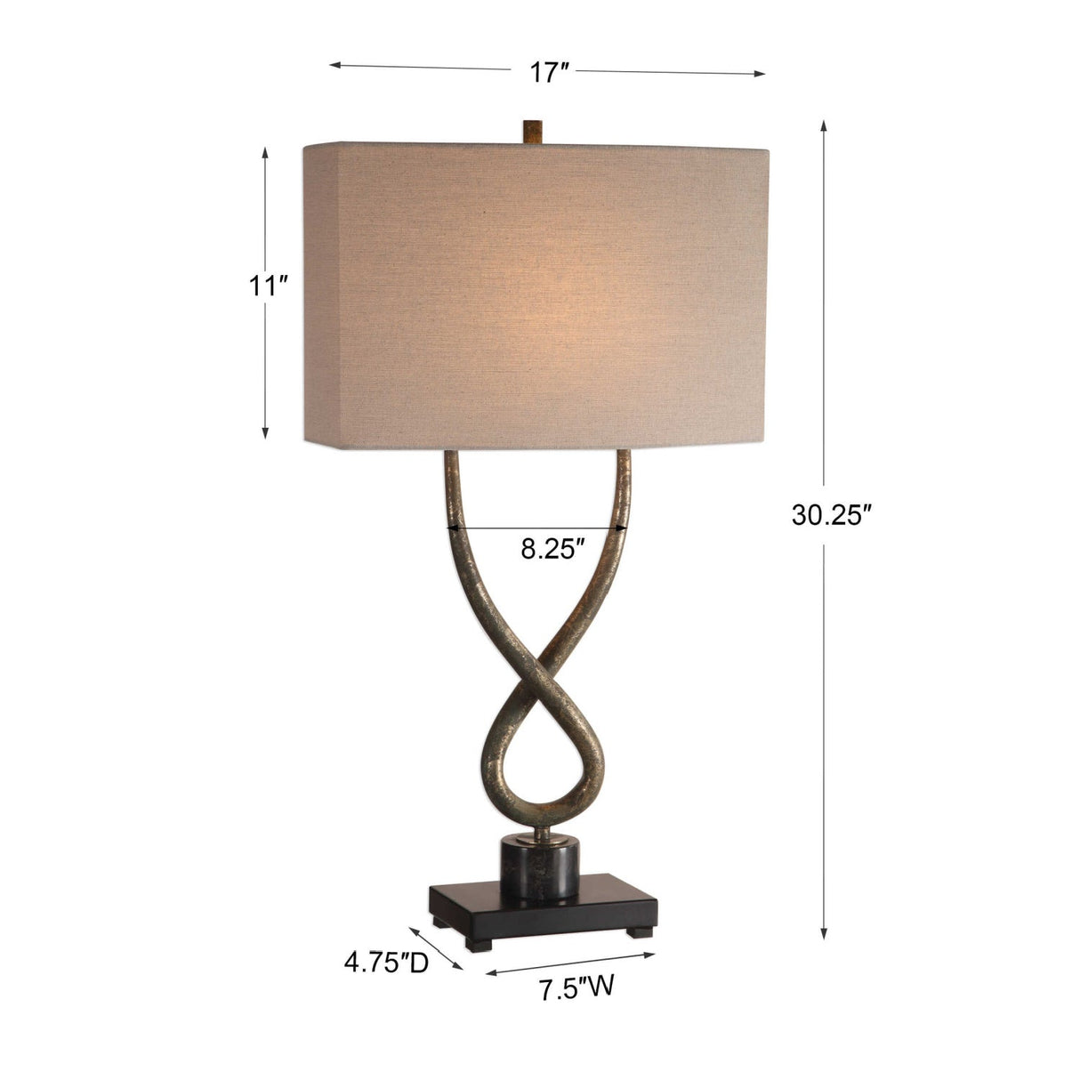Modern European furniture - Twisted Aged Silver Table Lamp by Uttermost Talema - www.oroa.com