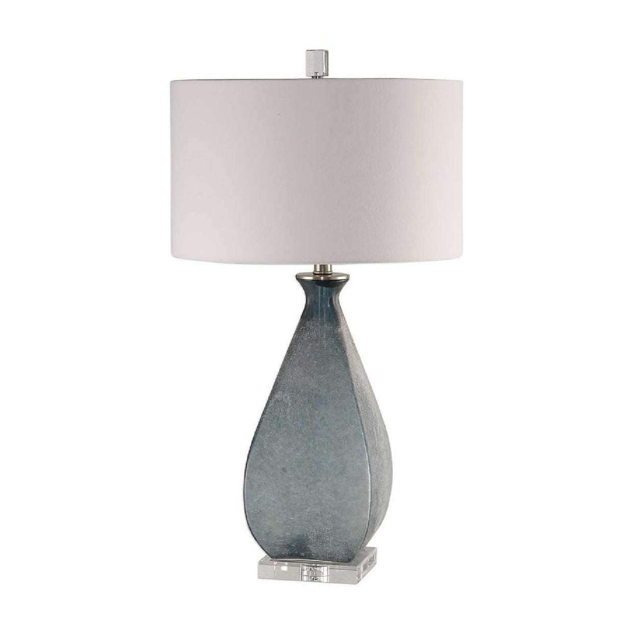 Etched Blue Glass Table Lamp | Oroa.com
