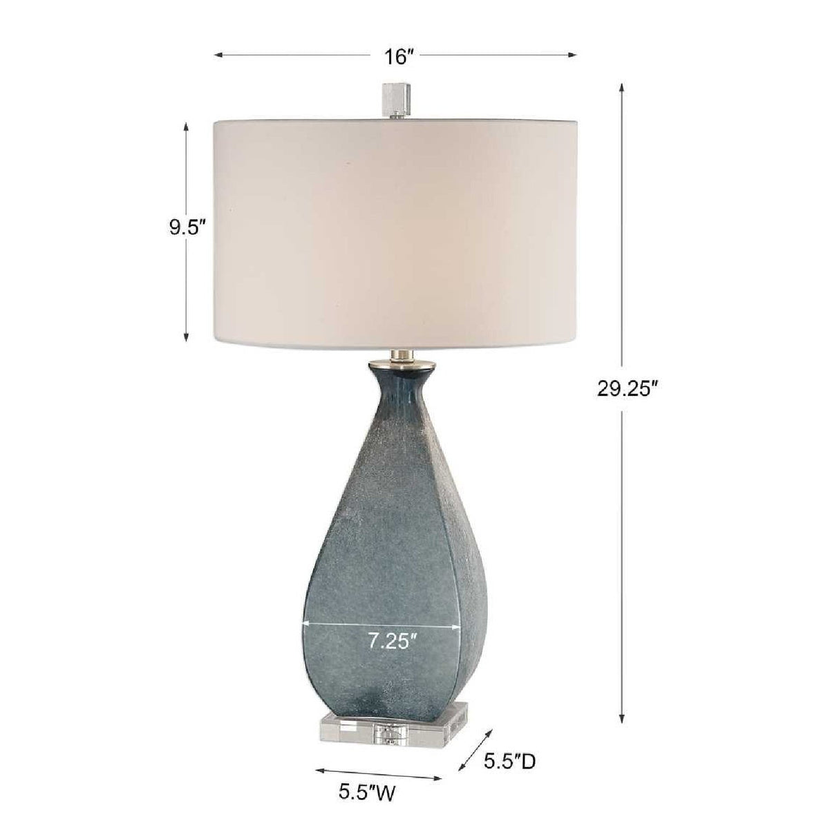 Etched Blue Glass Table Lamp by Uttermost Atlantica, alternate view 4