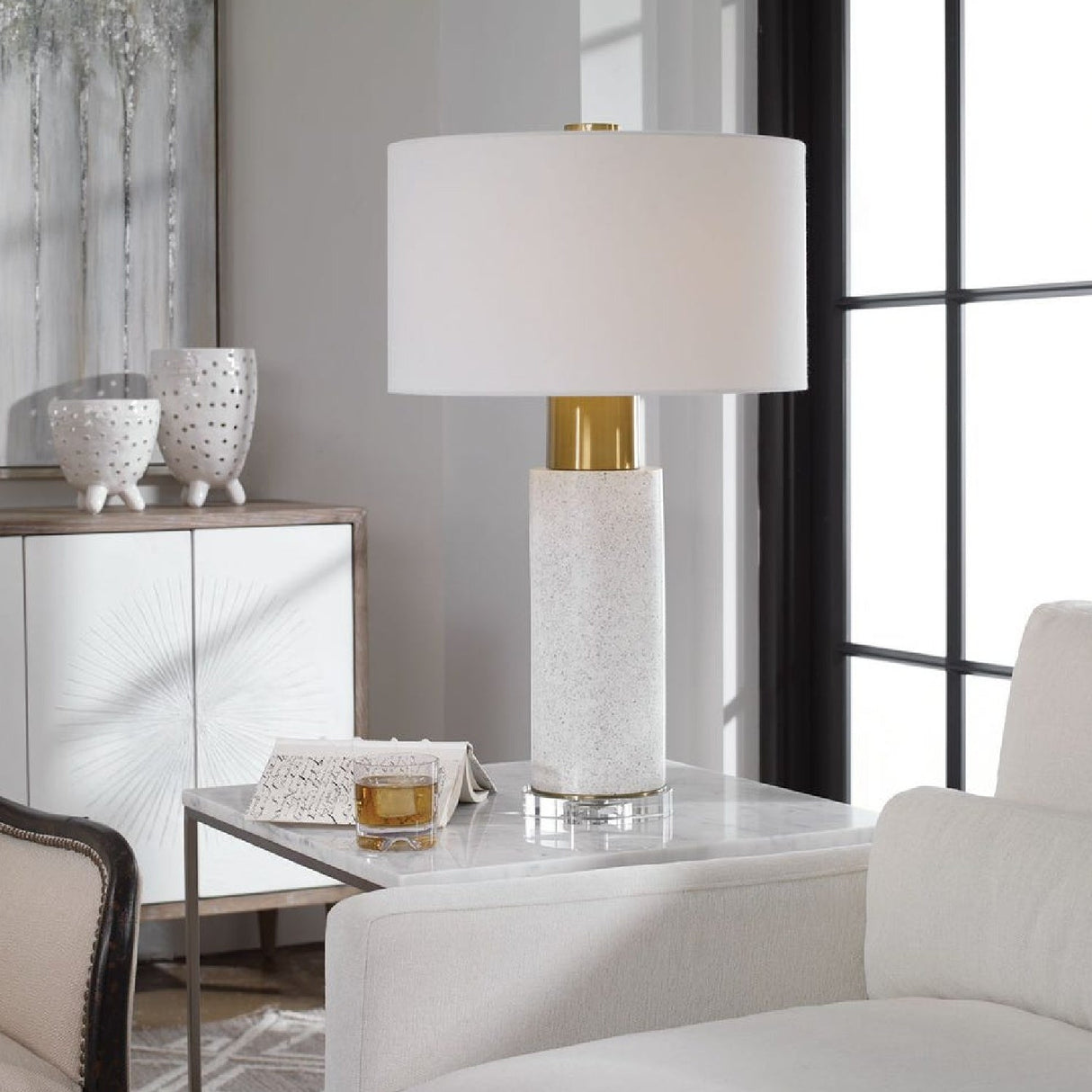 Modern European furniture - Bleached Concrete Table Lamp by Uttermost Vaeshon - www.oroa.com