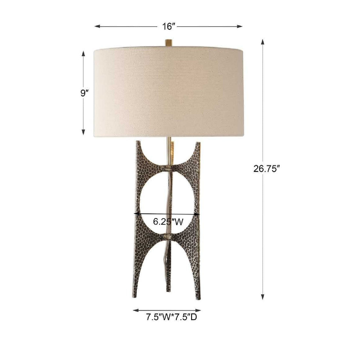 Modern European furniture - Hammered Cast Iron Table Lamp by Uttermost Goldia - www.oroa.com