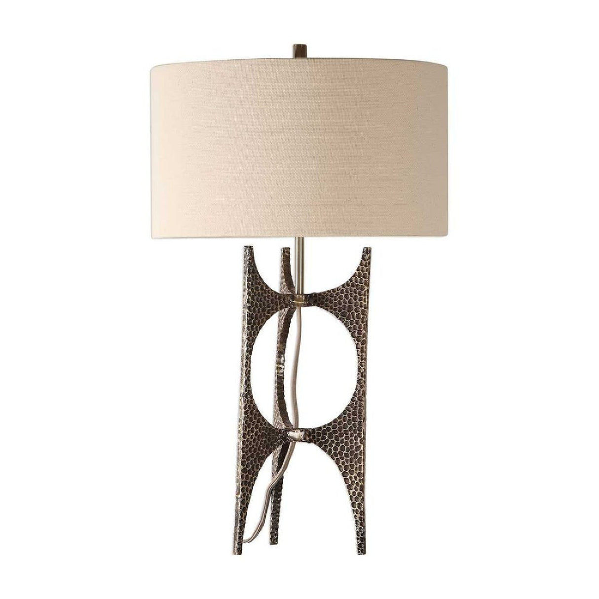 Modern European furniture - Hammered Cast Iron Table Lamp by Uttermost Goldia - www.oroa.com
