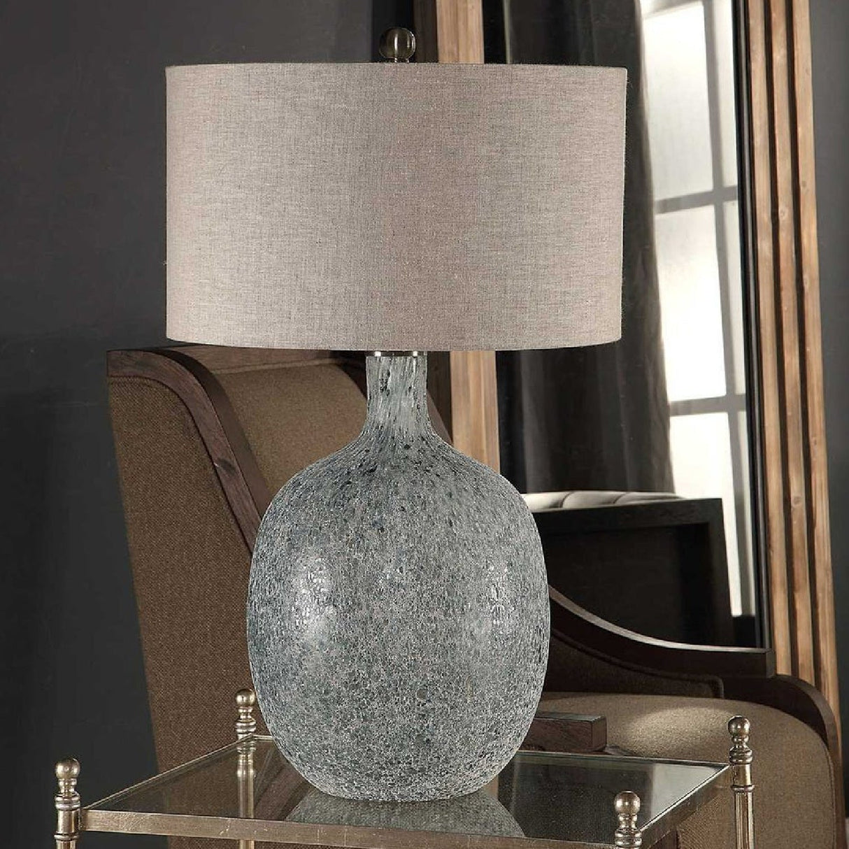 Mottled Glass Table Lamp by Uttermost Oceaonna, alternate view 2